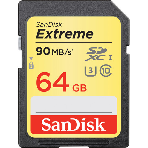 SanDisk 64GB Extreme UHS-I U3 SDXC Memory Card