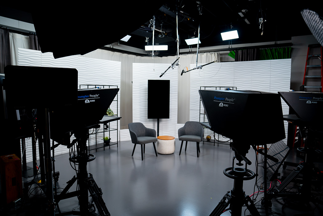 A shoot studio shown from behind the scenes